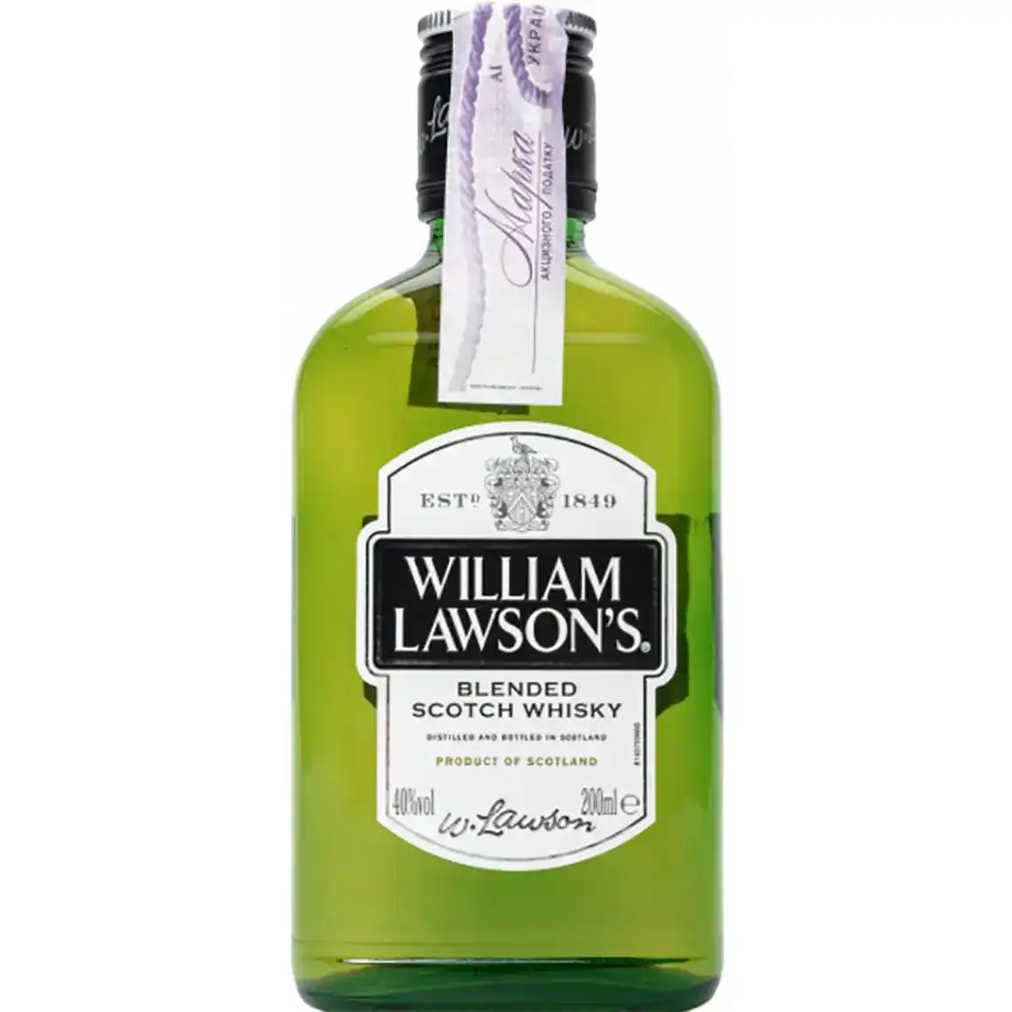 Віскі WIlliam Lawson's купажований від 3 років витримки 40% 0.2 л