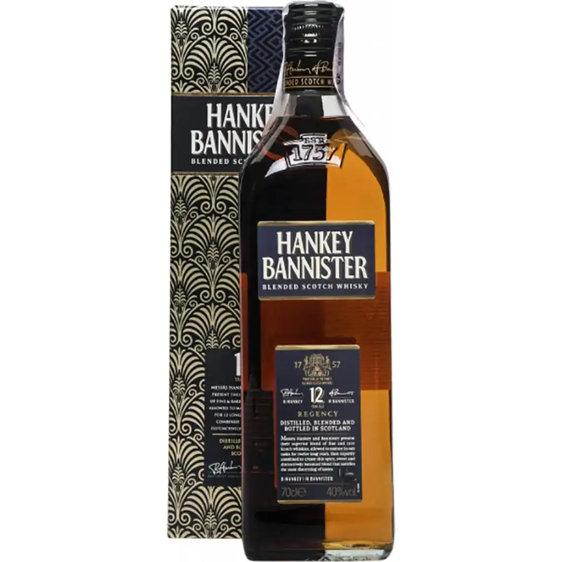 Віскі Hankey Bannister Regency купажований 12 років витримки 40% 0.5 л