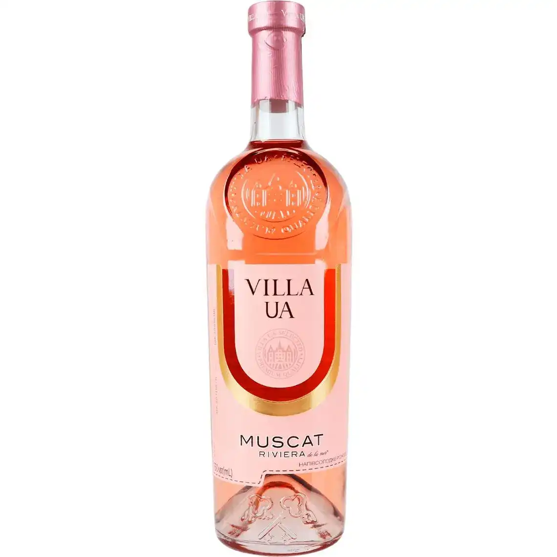Вино Villa UA Muscat Рів'єра рожеве напівсолодке 0.75 л