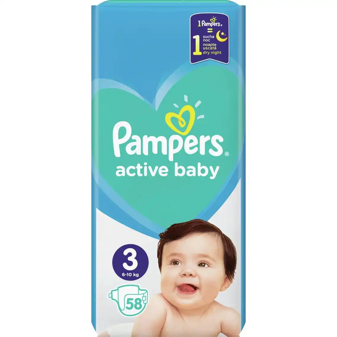Підгузки Pampers Active Baby розмір 3 Midi (6-10 кг) 58 шт.