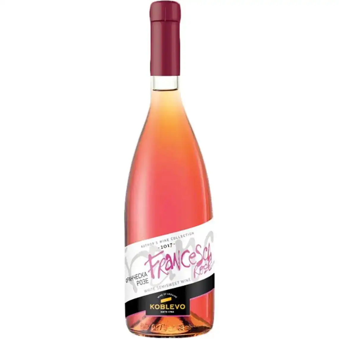 Вино Koblevo Сомельє Franceska Rose рожеве напівсолодке 0.7 л
