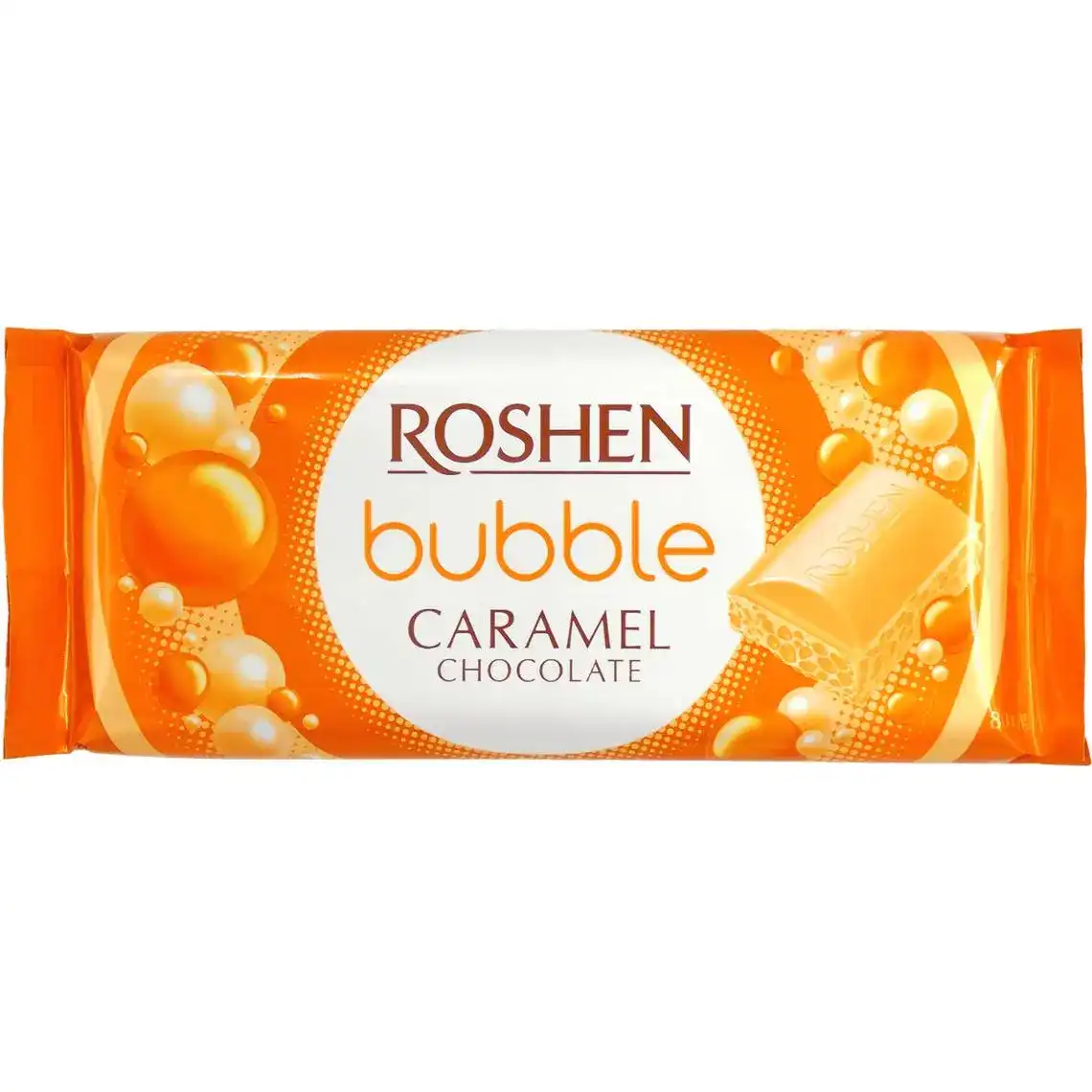 Шоколад Roshen Caramel Bubble білий пористий, карамельний 80 г