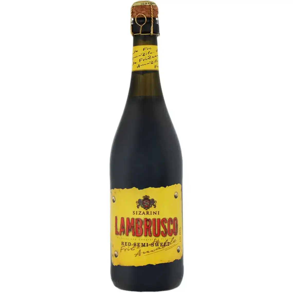 Вино ігристе Sizarini Lambrusco червоне напівсолодке 0.75 л