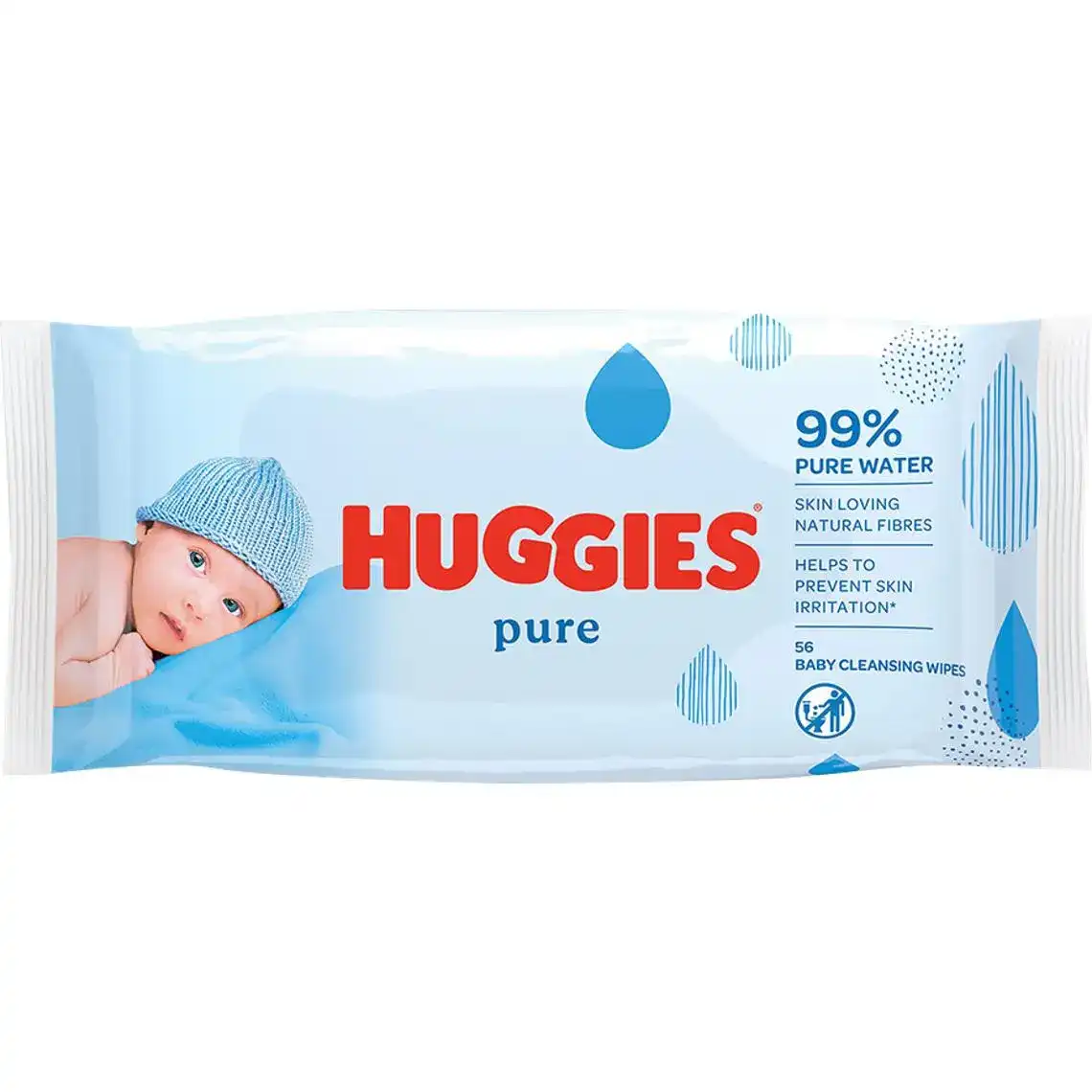 Серветки Huggies Pure вологі 56 шт