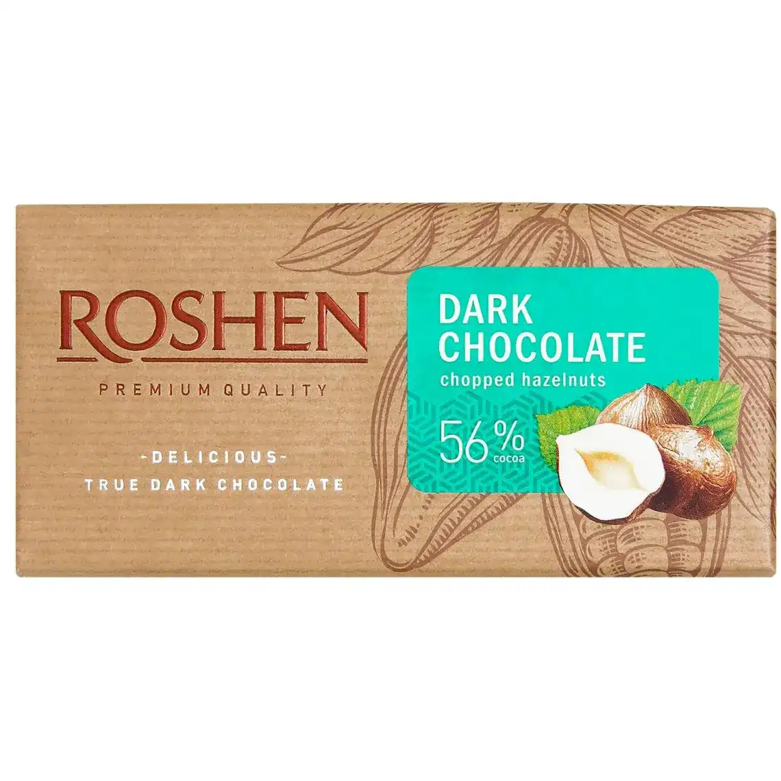 Шоколад Rosheh чорний з подрібненими лісовими горіхами 85 г