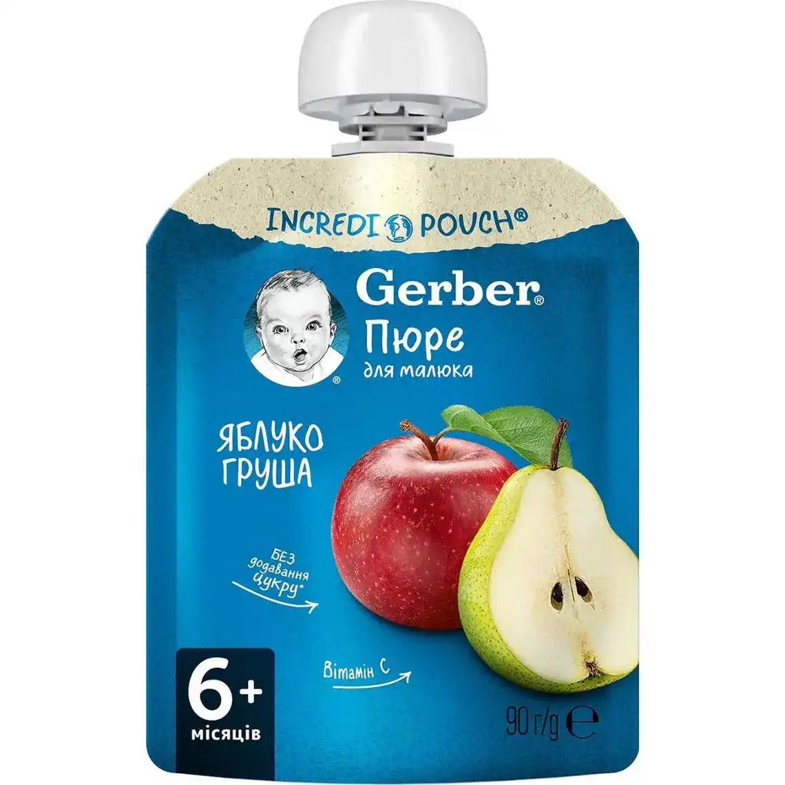 Пюре фруктове Gerber Яблуко і Груша для дітей із 6 місяців, 90 г
