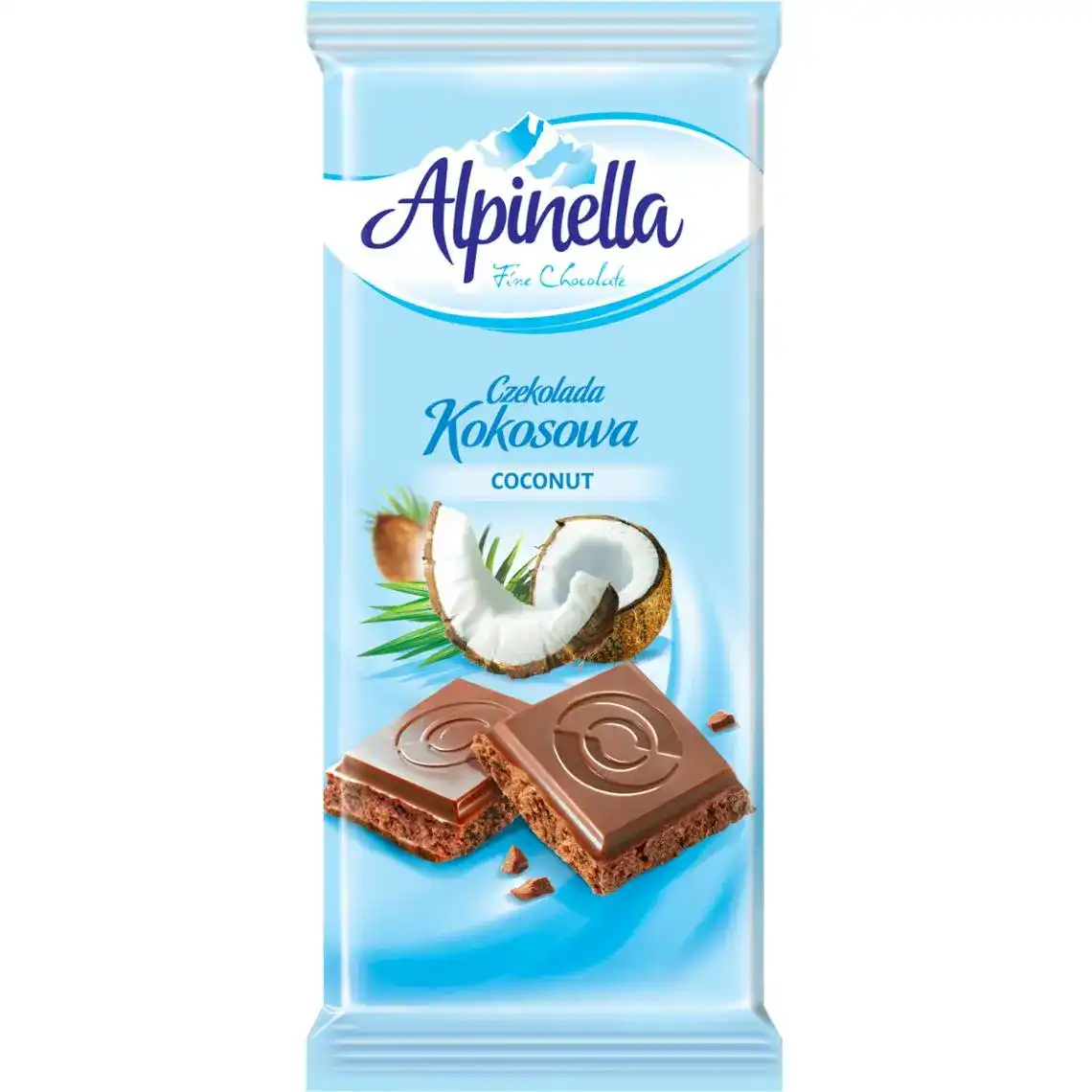 Шоколад Alpinella білий з кокосом 90 г