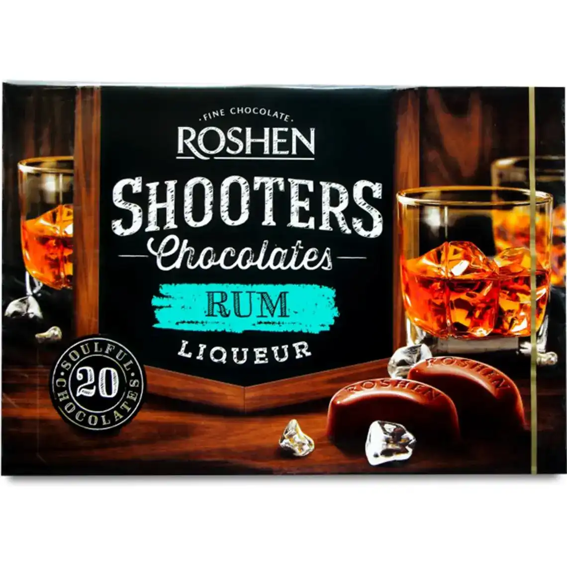 Цукерки Roshen Shooters з ромовим лікером 150 г