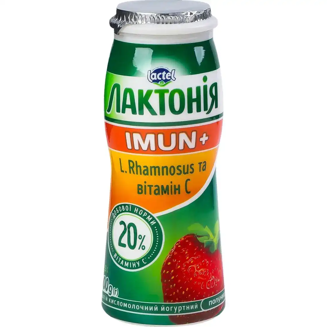 Йогурт Лактонія Imun+ з полуницею 1.5% 100 г