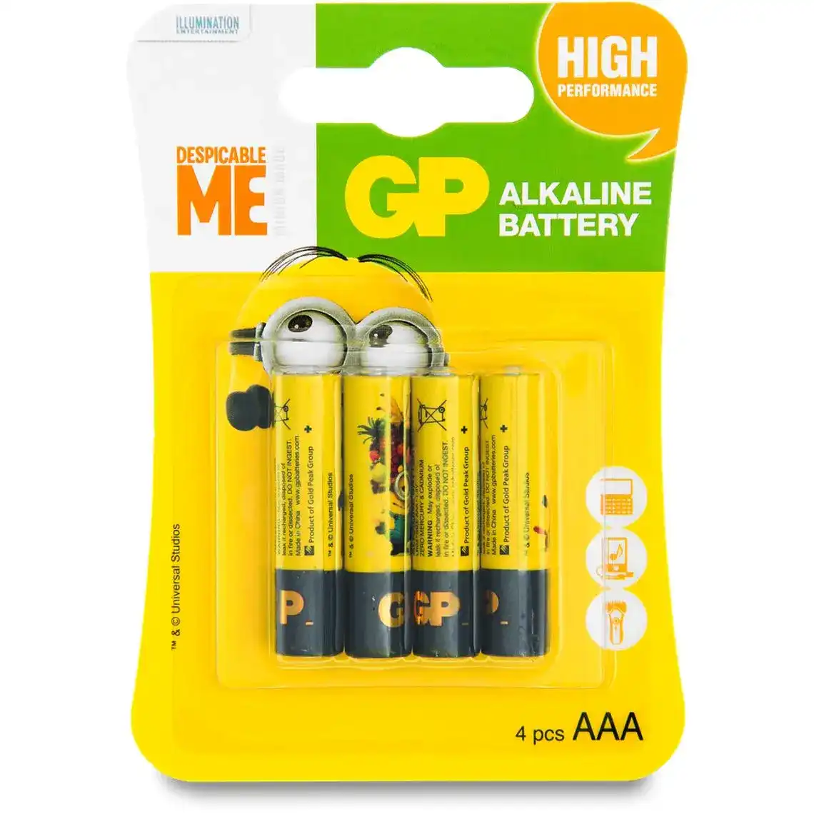 Батарейка GP AAA LR03 Alcaline Minions 4 шт.