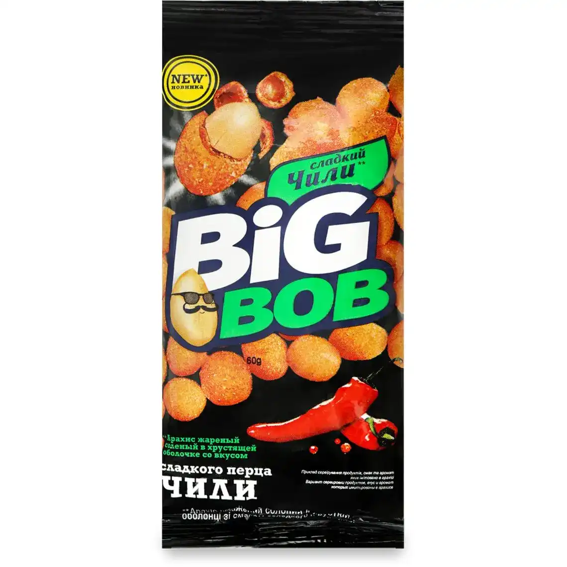 Орехи Big Bob Арахис в оболочке со вкусом Чили 60 г