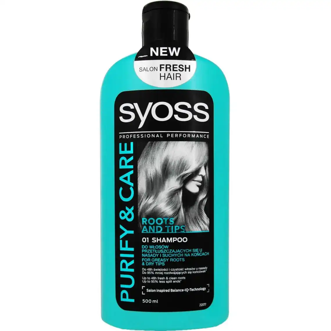 Шампунь SYOSS Purify & Care для волосся жирних біля коріння і сухих на кінчиках 500 мл