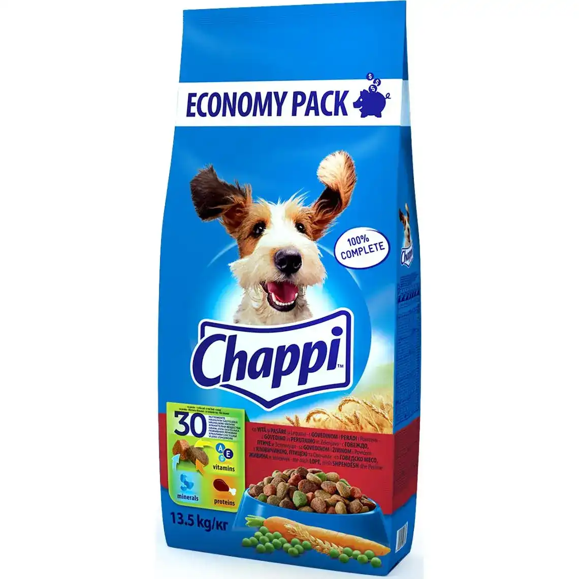 Сухий корм Chappi для дорослих собак з яловичиною, птицею і овочами ваговий