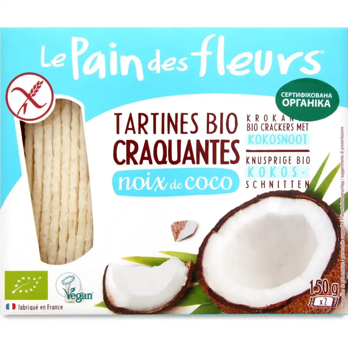 Хлібці Le Pain des Fleurs з кокосом 150 г