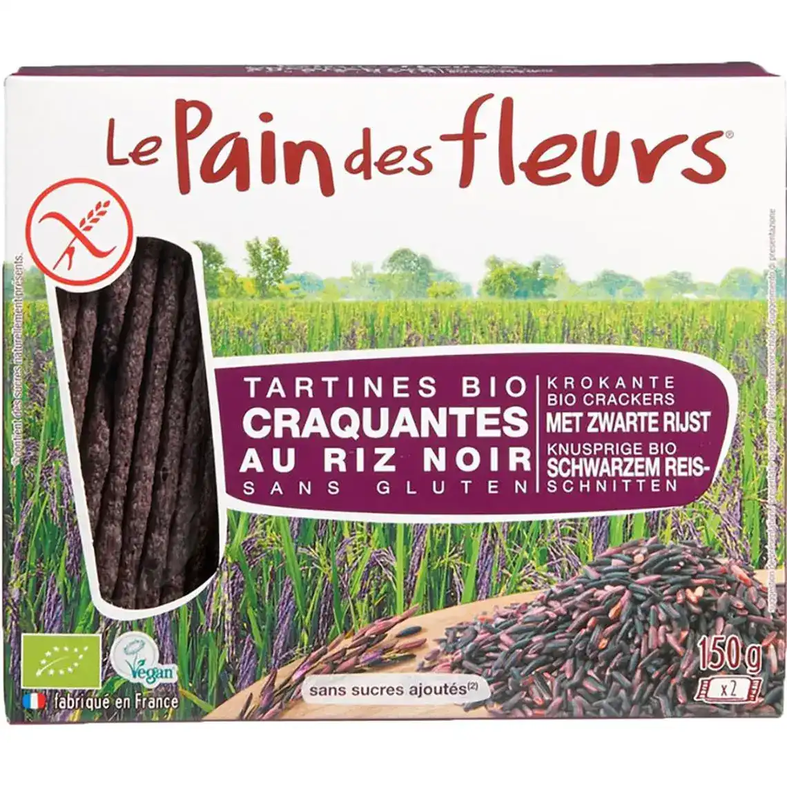 Органічні хрусткі хлібці Le Pain des Fleurs з чорного рису 150 г