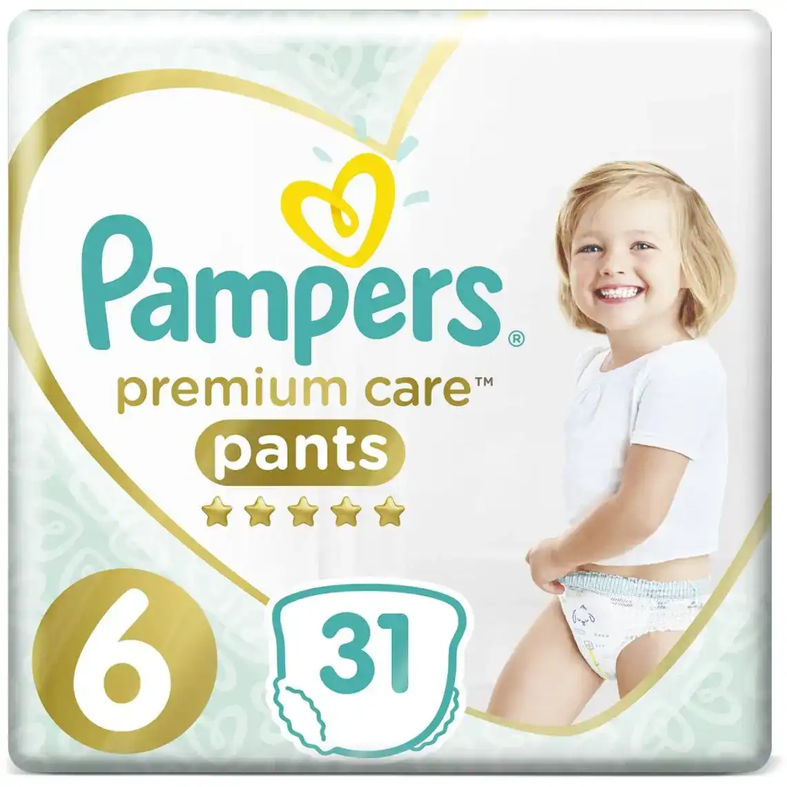 Фото 1 - Підгузки-трусики Pampers Premium Care pants 6 15+ кг 31 шт
