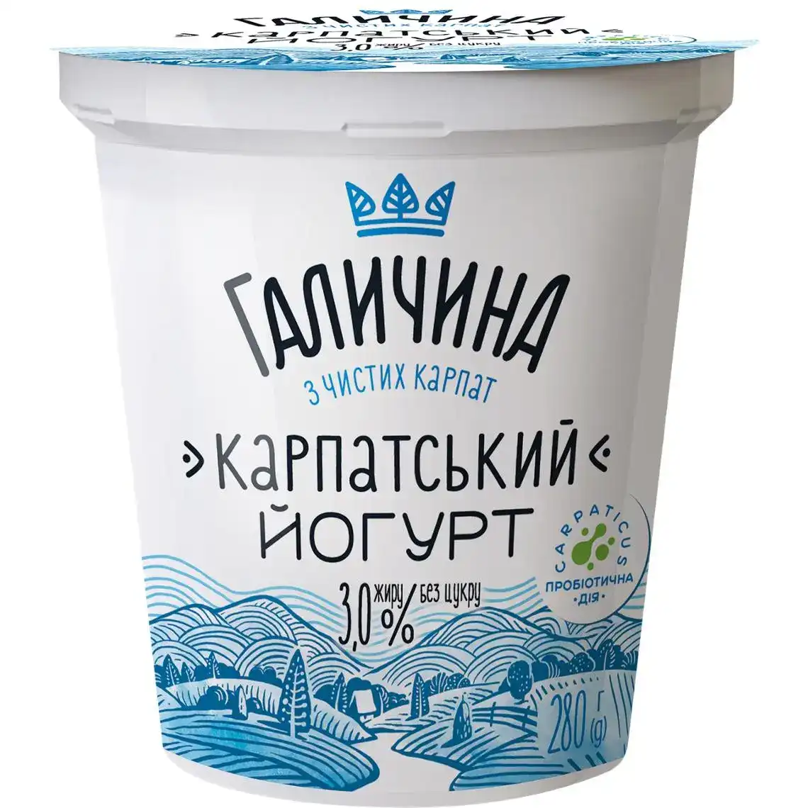 Йогурт Галичина Карпатський без цукру 3.0% 280 г