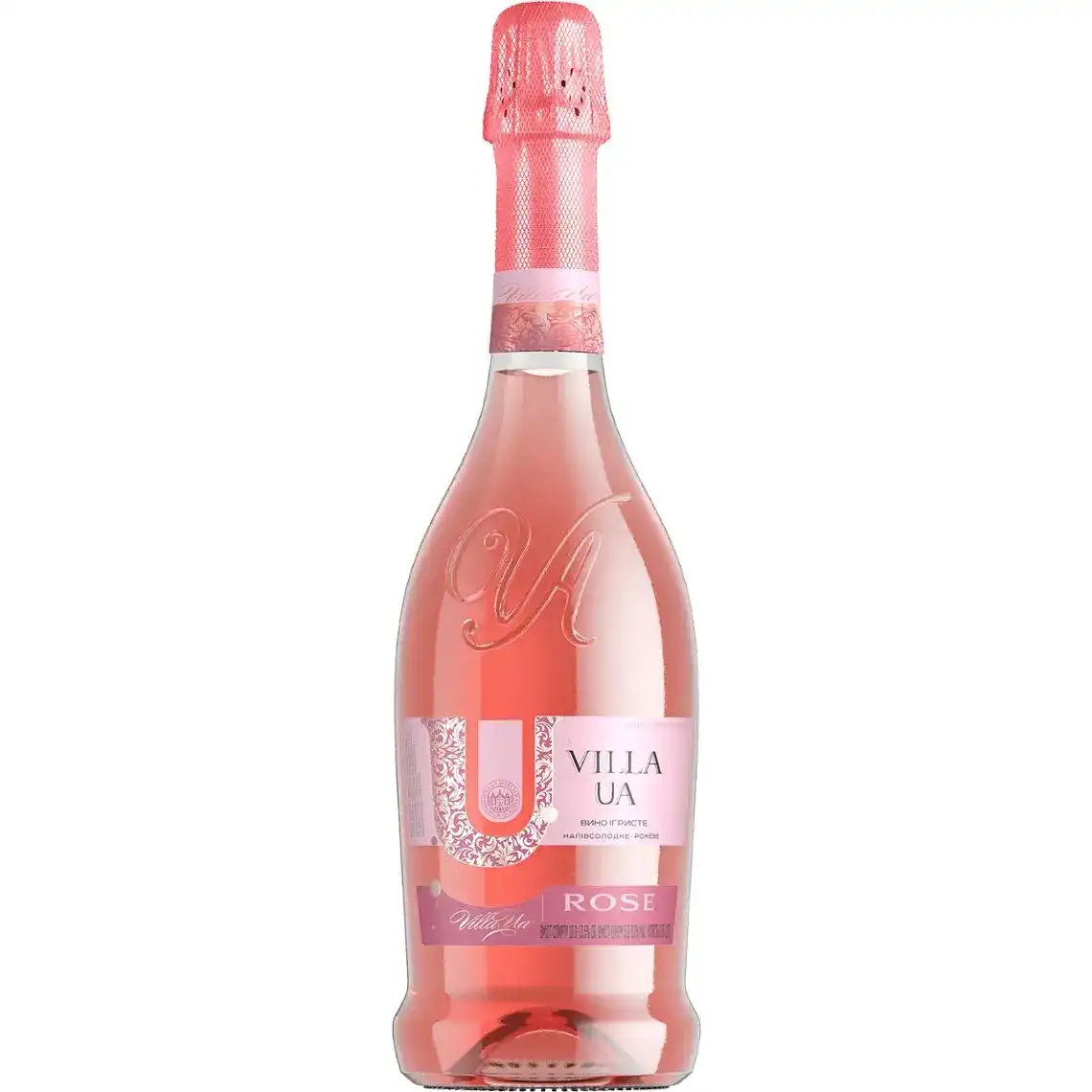 Фото 1 - Вино ігристе Villa UA Rose рожеве напівсолодке 0.75 л