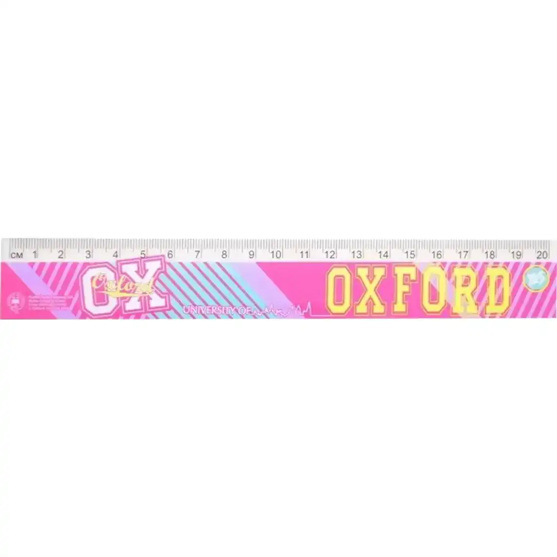 Лінійка YES! 20 см Oxford рожева
