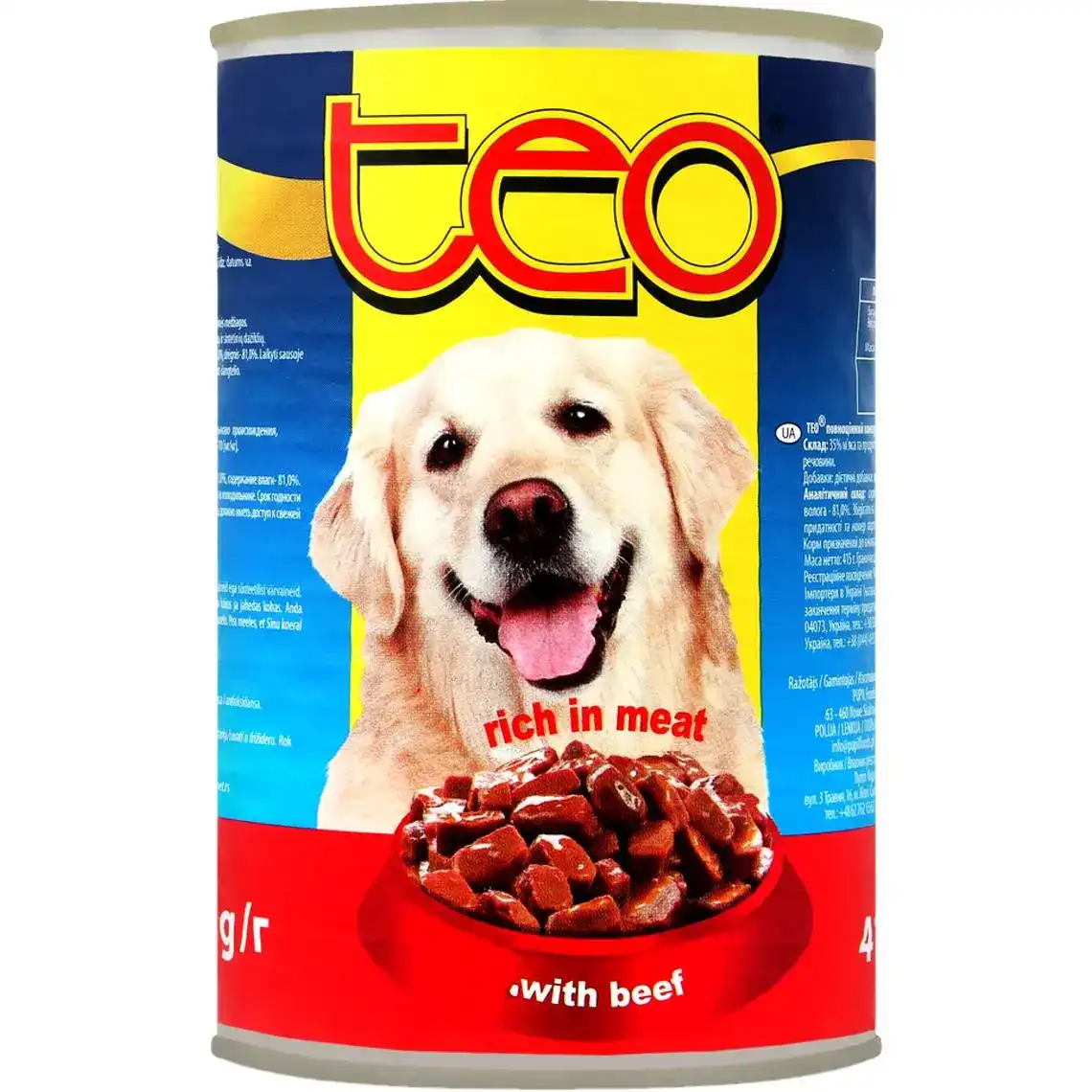 Консервованій корм для собак TEO з яловичини 415 г
