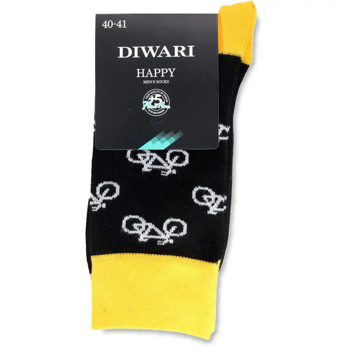 Шкарпетки чоловічі Diwari Happy №17C-151СП 25 чорний-жовтий