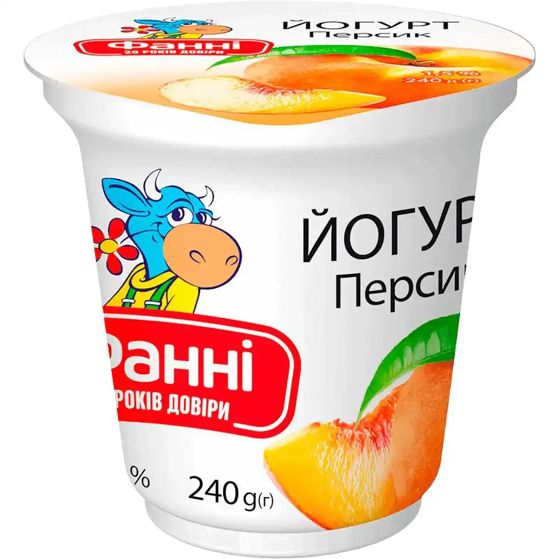 Йогурт Фанні Персик 1.5% 240 г