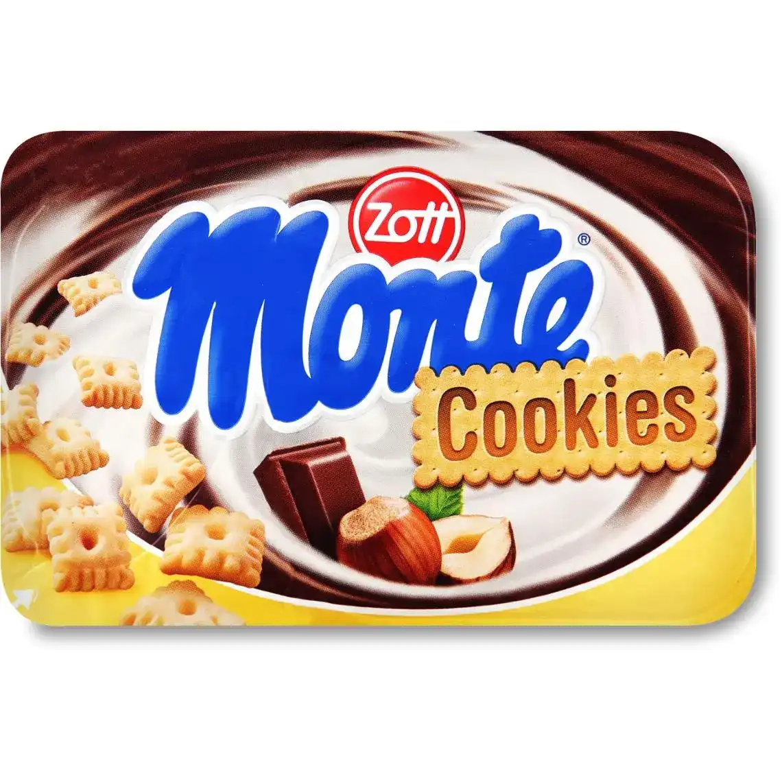 Десерт Zott Cookies Monte молочний з шоколадом і лісовими горіхами + печиво 13.1% 125 г