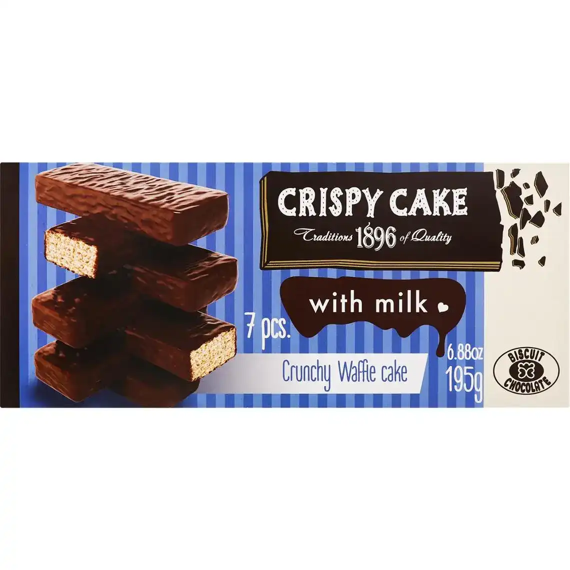 Торт вафельний Бісквіт-Шоколад Crispy Cake з молоком 195 г