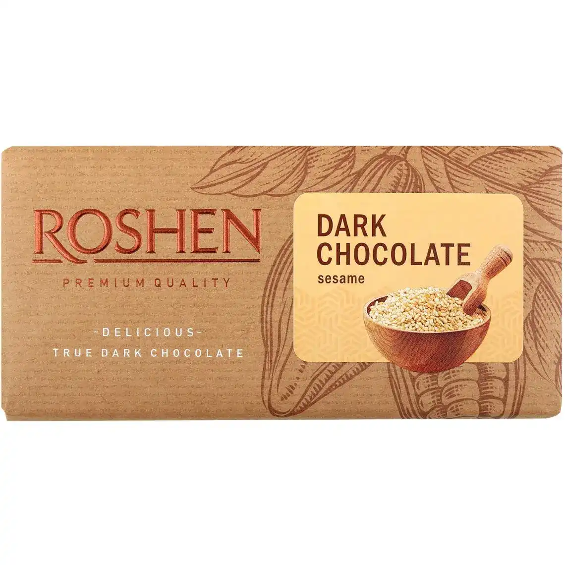 Шоколад Roshen чорний з сезамом 90 г
