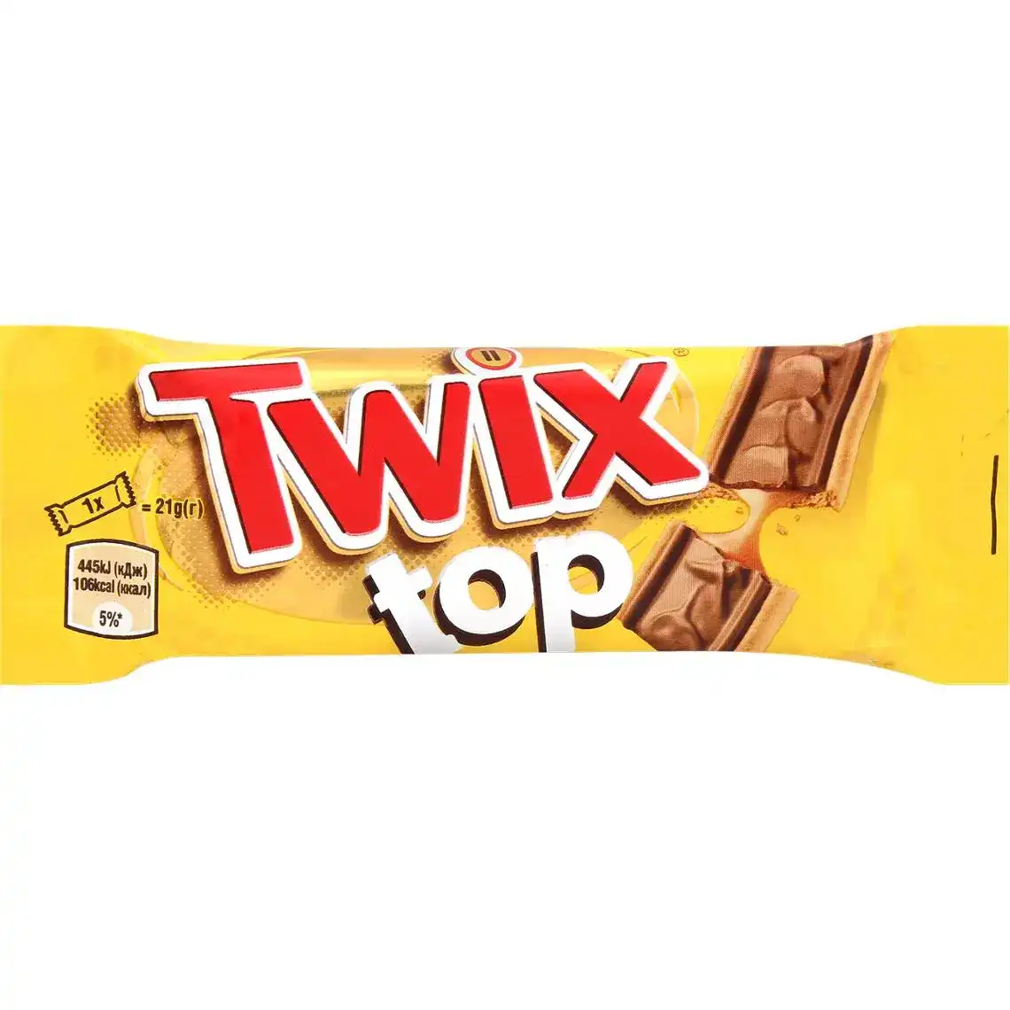 Батончик Twix Top шоколадний з пісочним печивом і карамеллю 21 г