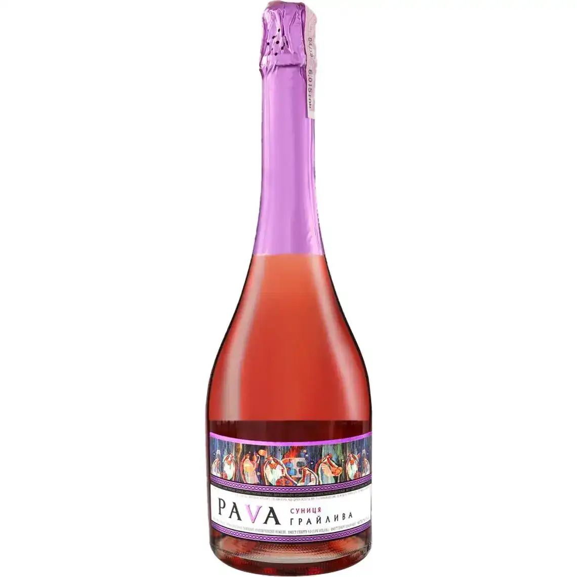 Вино ігристе PAVA Грайліва Суниця рожеве напівсолодке 0.75 л