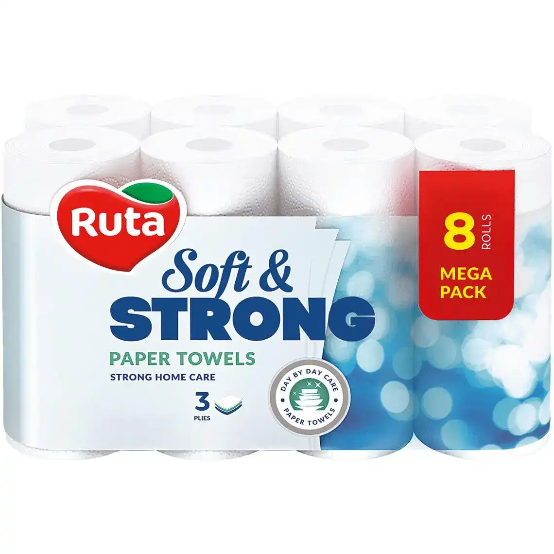 Фото 1 - Рушники паперові Ruta Soft&Strong 3-шарові 8шт