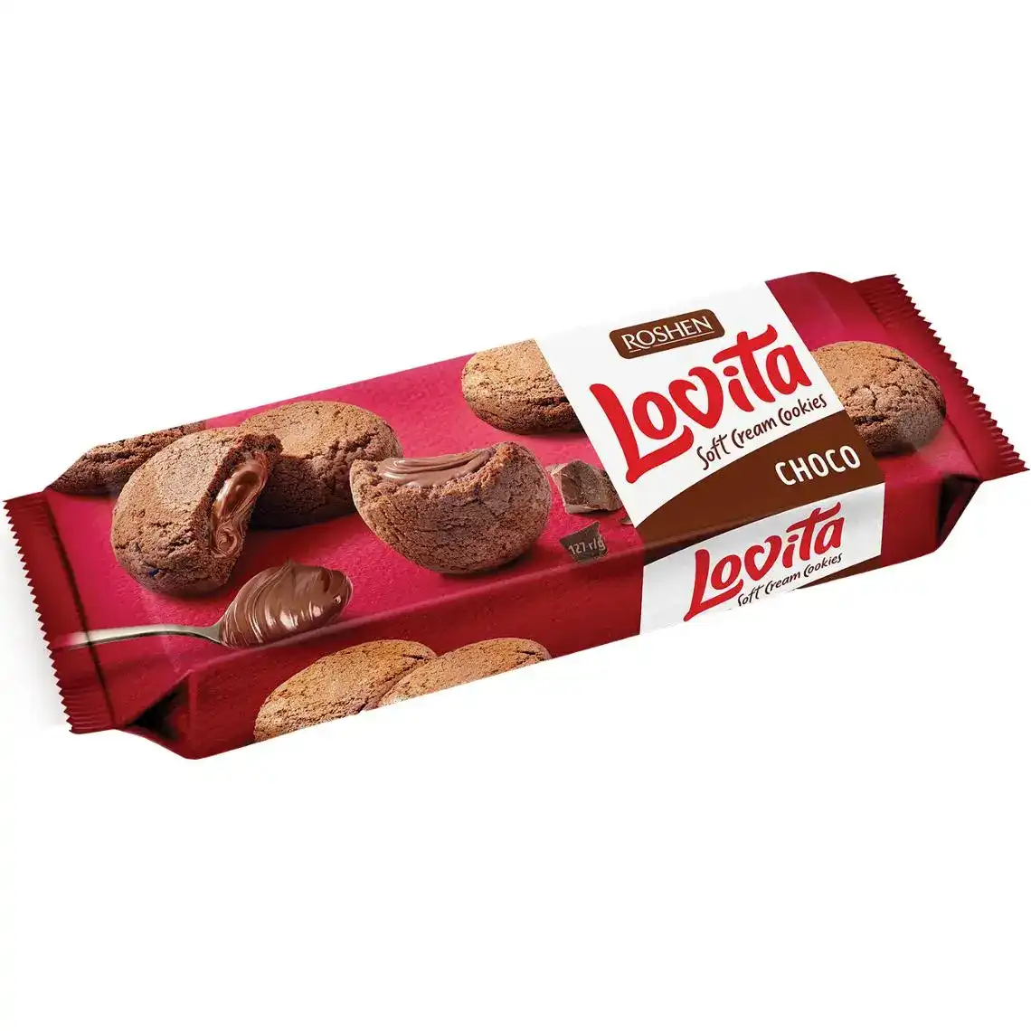 Печиво Roshen Lovita Soft Cream Cookies здобне з какао начинкою 127 г
