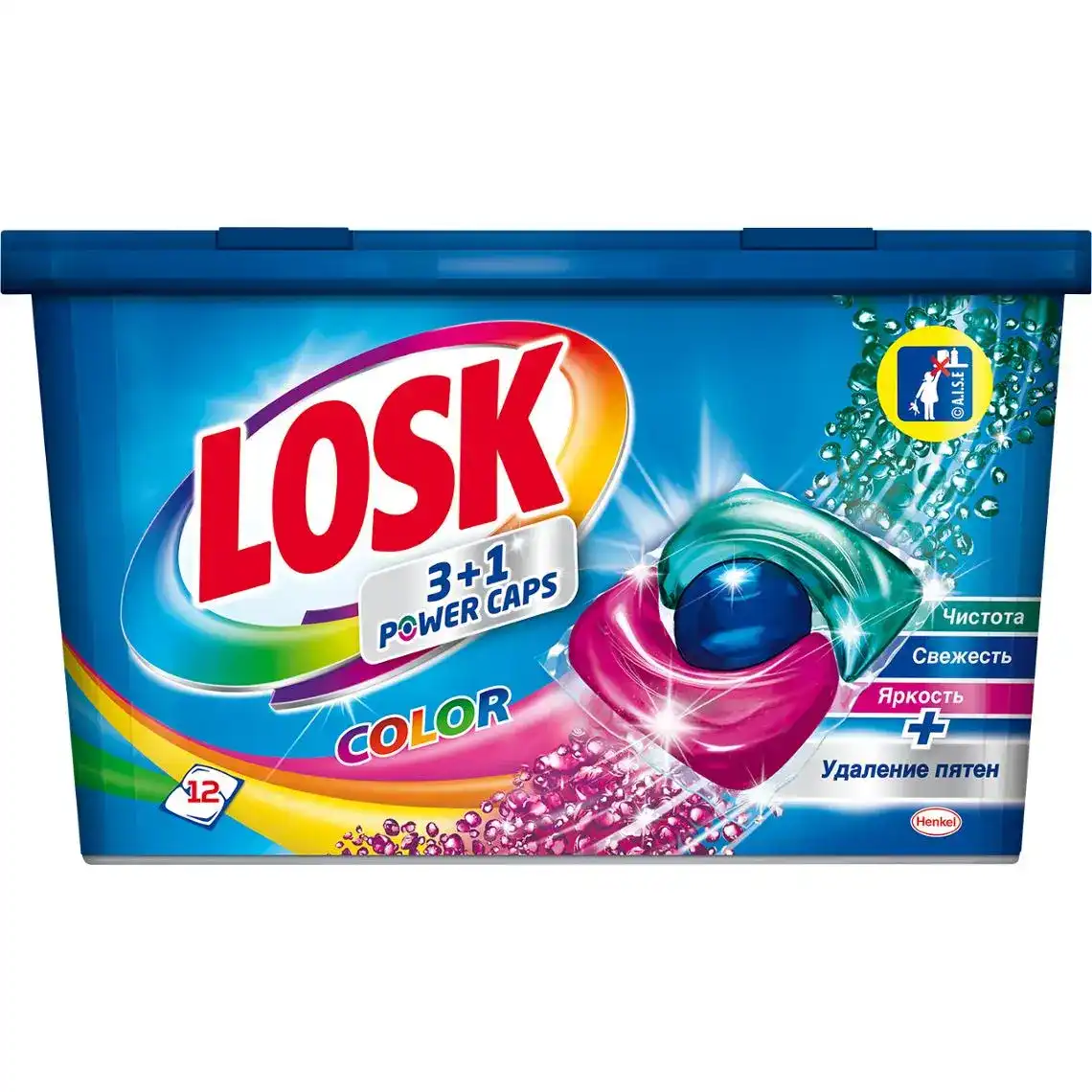 Капсули для прання Losk 3+1 Power-Caps Color 12 шт.