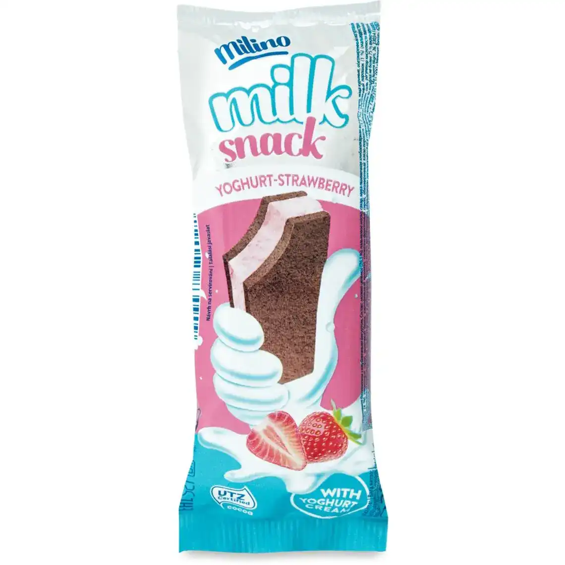 Тістечко бісквітне Milino Yoghurt-Strawberry Milk Snack 28 г