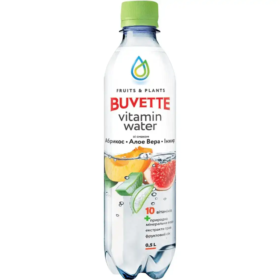 Фото 1 - Напій Buvette Vitamin Water абрикос-червона вера-інжир негазована 0.5 л