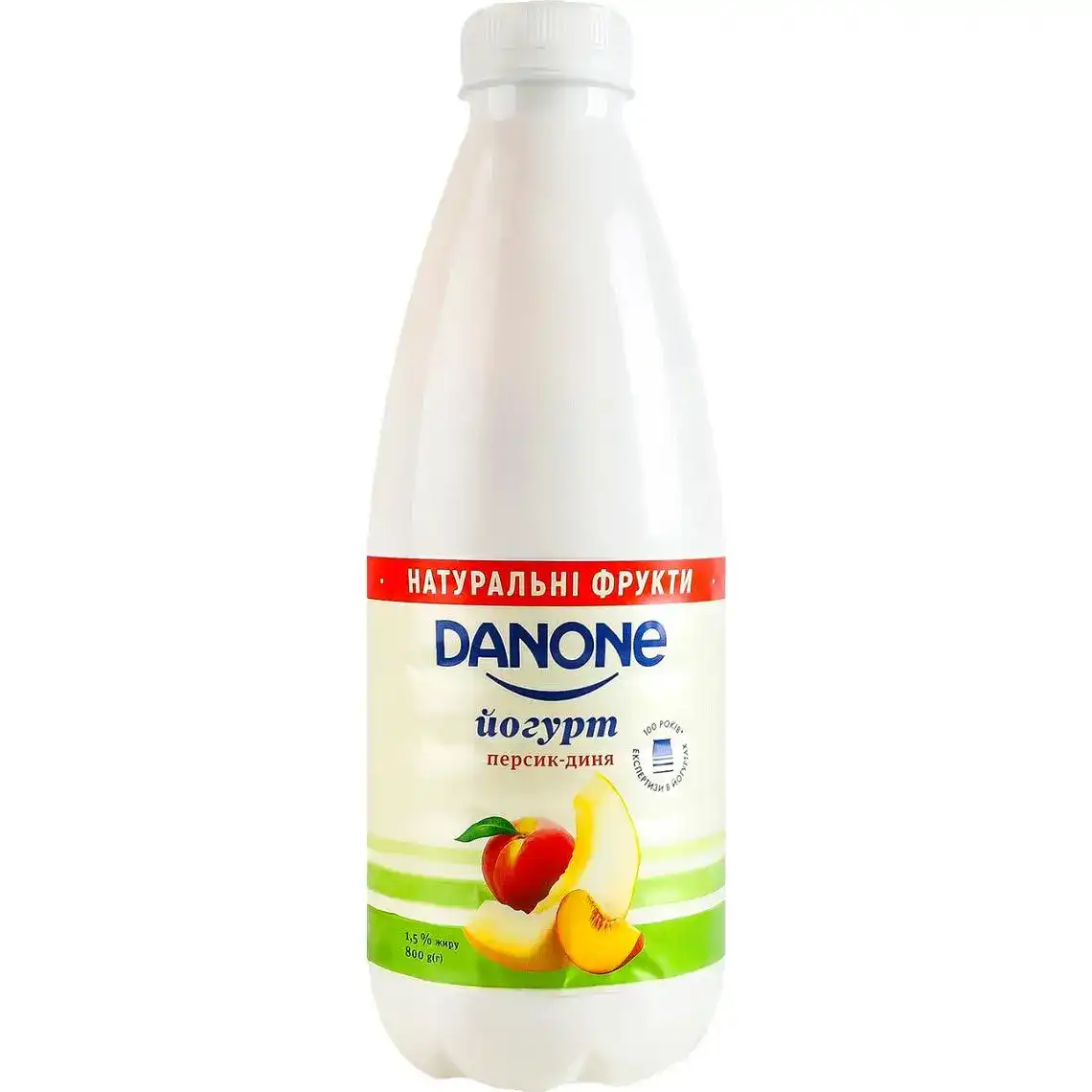 Йогурт Danone питний персик-диня 1.5% 800 г
