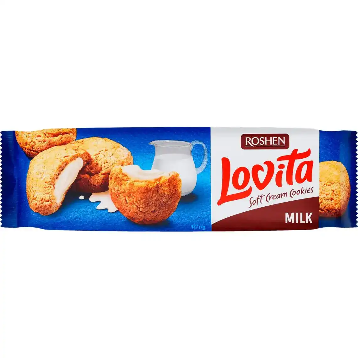 Печиво Roshen Lovita Soft Cream Cookies здобне з молочною начинкою 127 г