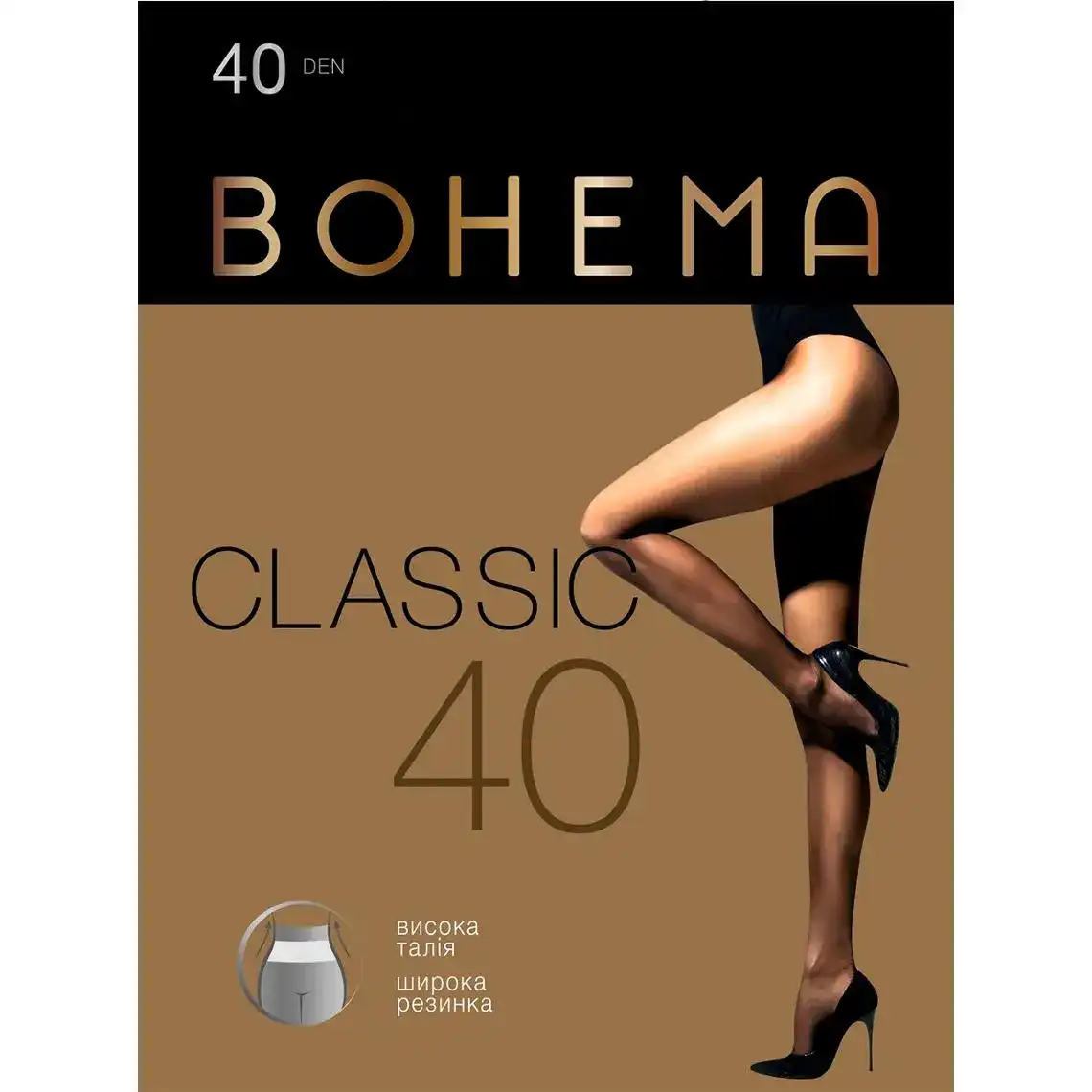 Колготи жіночі BOHEMA Classic 40 den р.2 чорний