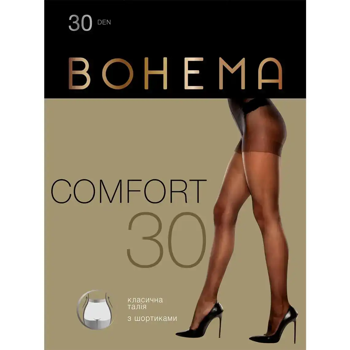 Колготи жіночі BOHEMA Comfort 30 den р.4 натуральний