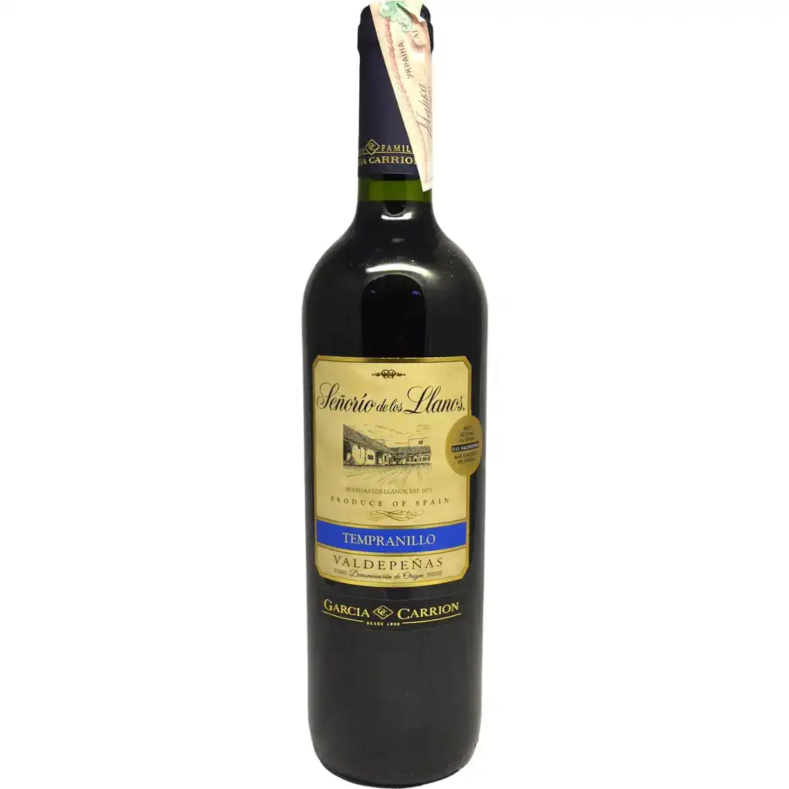 Вино Senorio Llanos Tempranillo червоне сухе 0.75 л