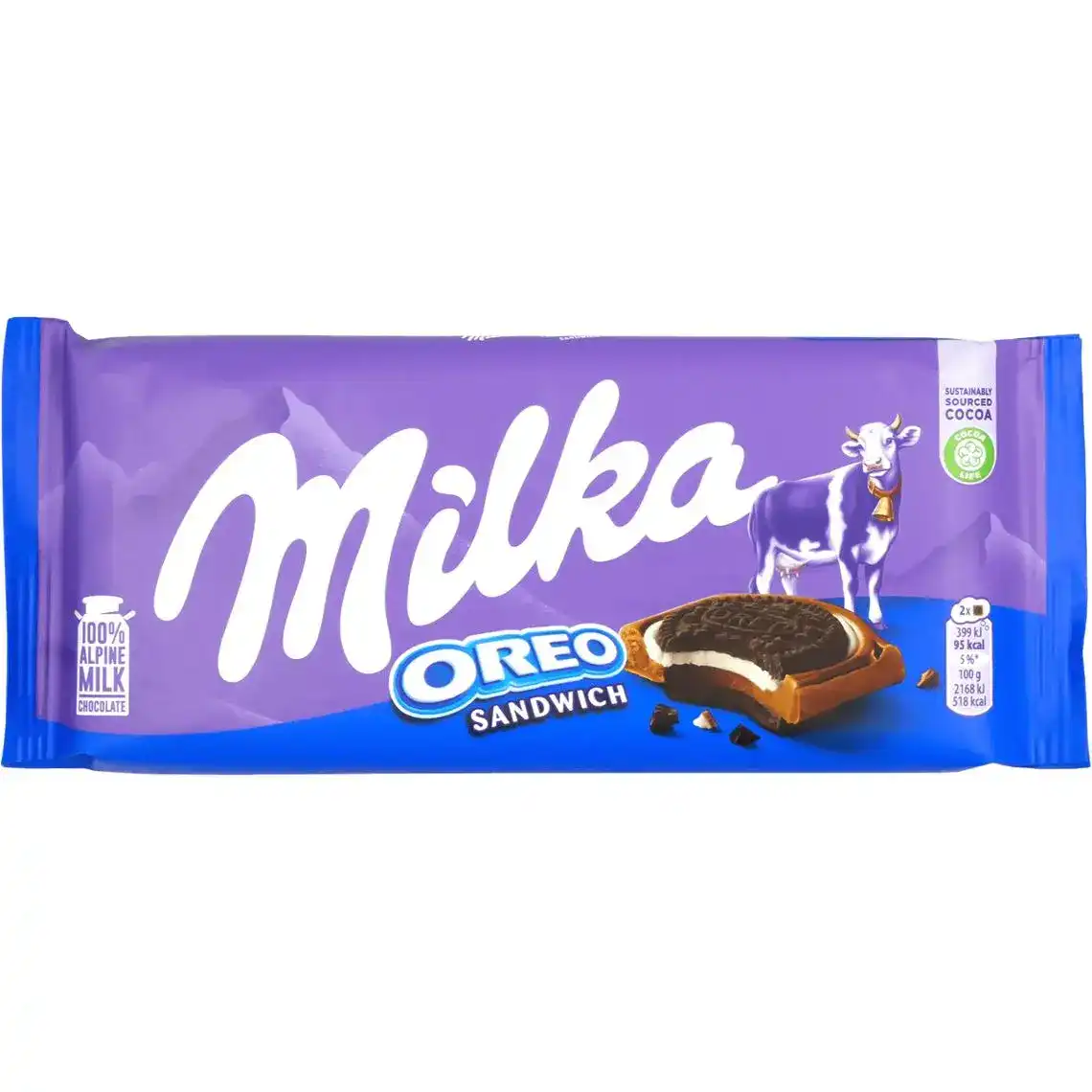 Шоколад Milka молочний з печивом Oreo і начинкою зі смаком ванілі 92 г