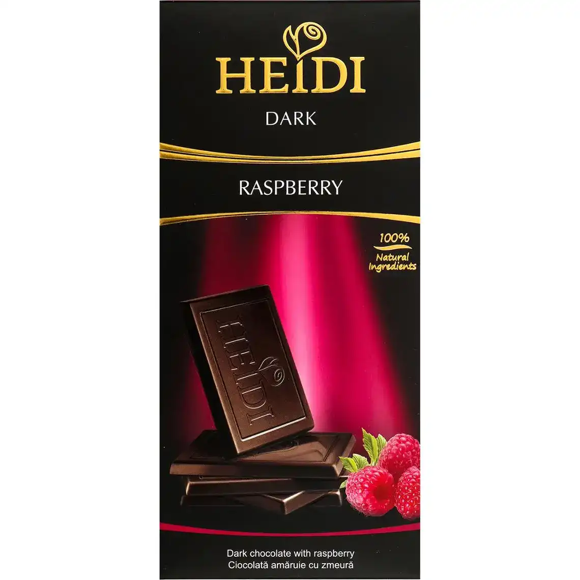 Шоколад HEIDI чорний зі смаком малини 80 г