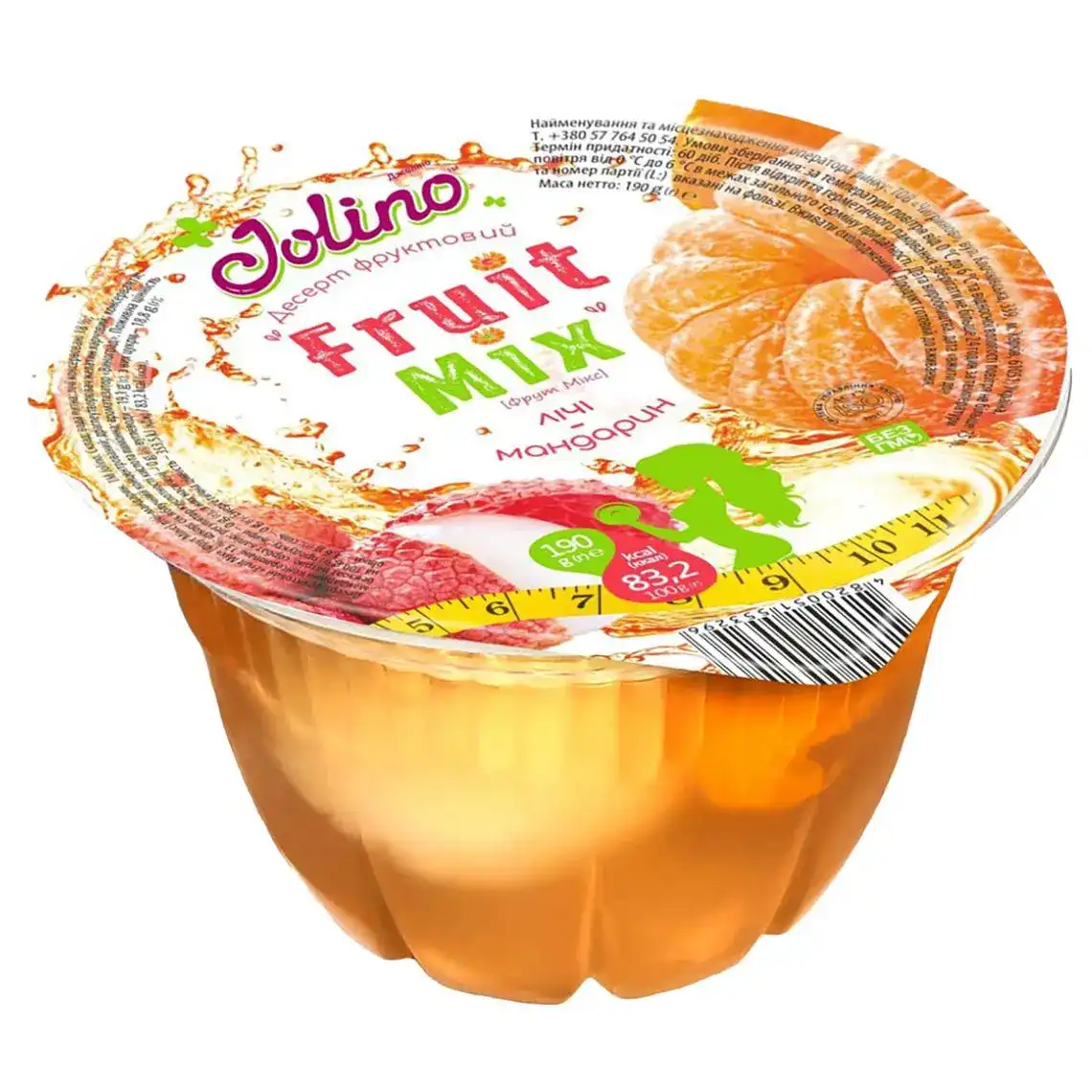Десерт Jolino Fruit Mix желе лічі-мандарин 190 г