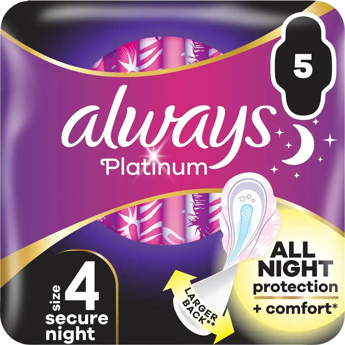 Прокладки гігієнічні Always Platinum Night ароматизовані 5 шт.