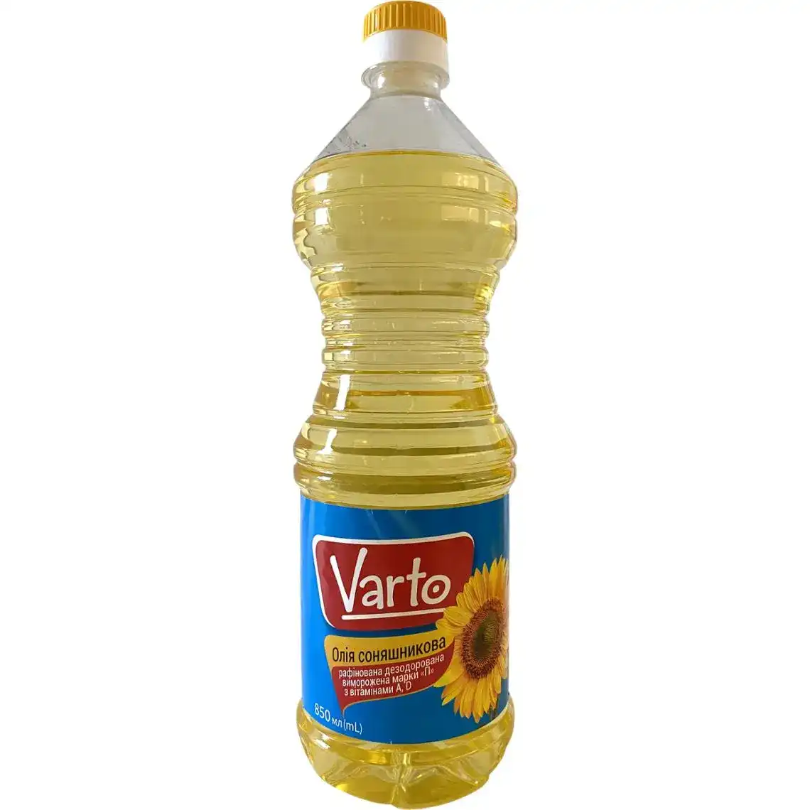 Олія соняшникова Varto рафінована дезодорована виморожена з вітамінами А, D 850 мл
