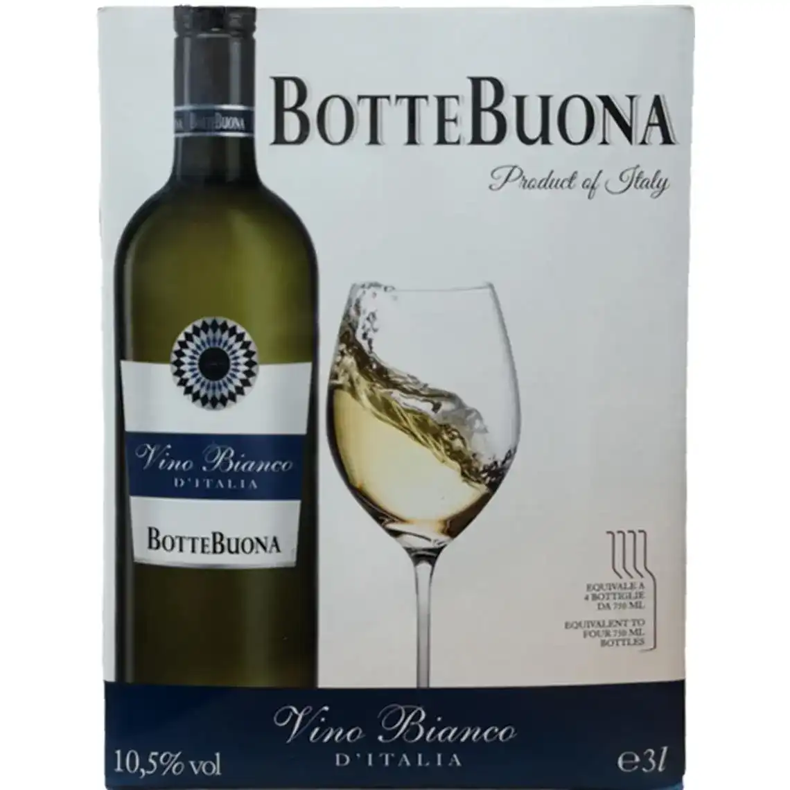 Вино Botte Buona Vino Bianco D'Italia біле напівсухе 3 л