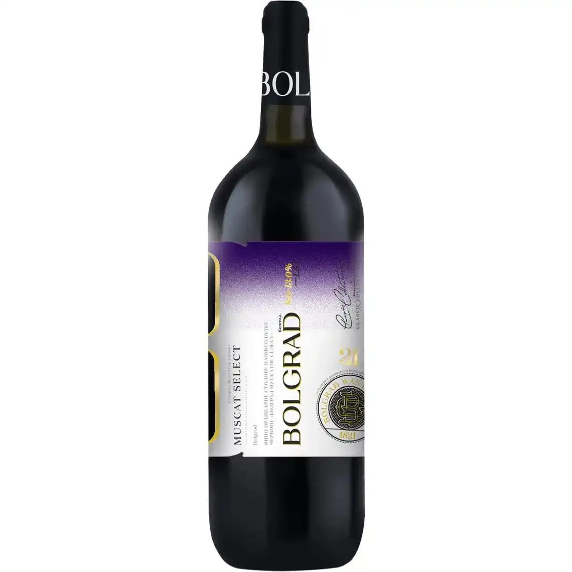 Вино Bolgrad Muscat Select червоне напівсолодке 1,5 л