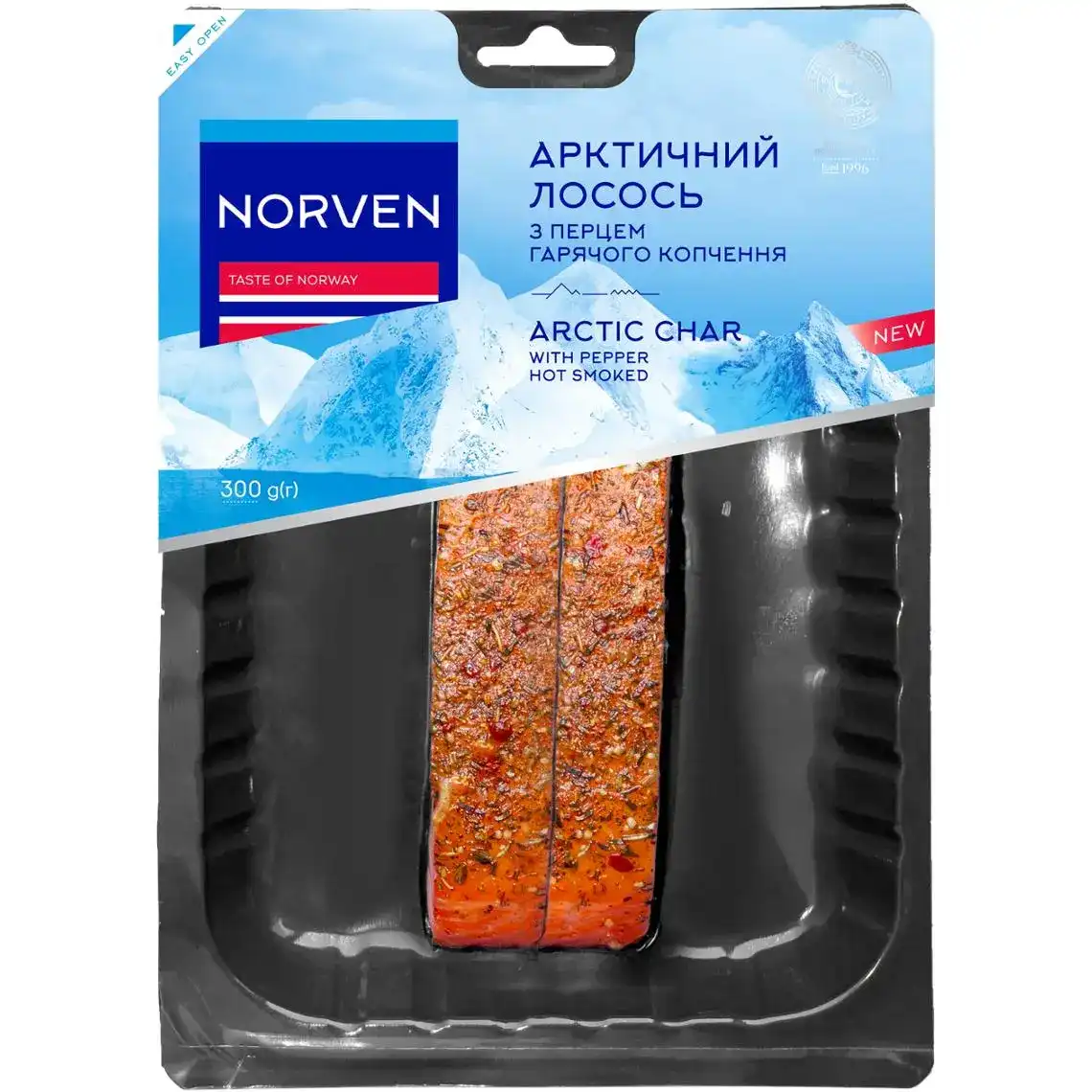 Лосось Norven Арктический филе-куоск горячего копчения с перцем 300 г