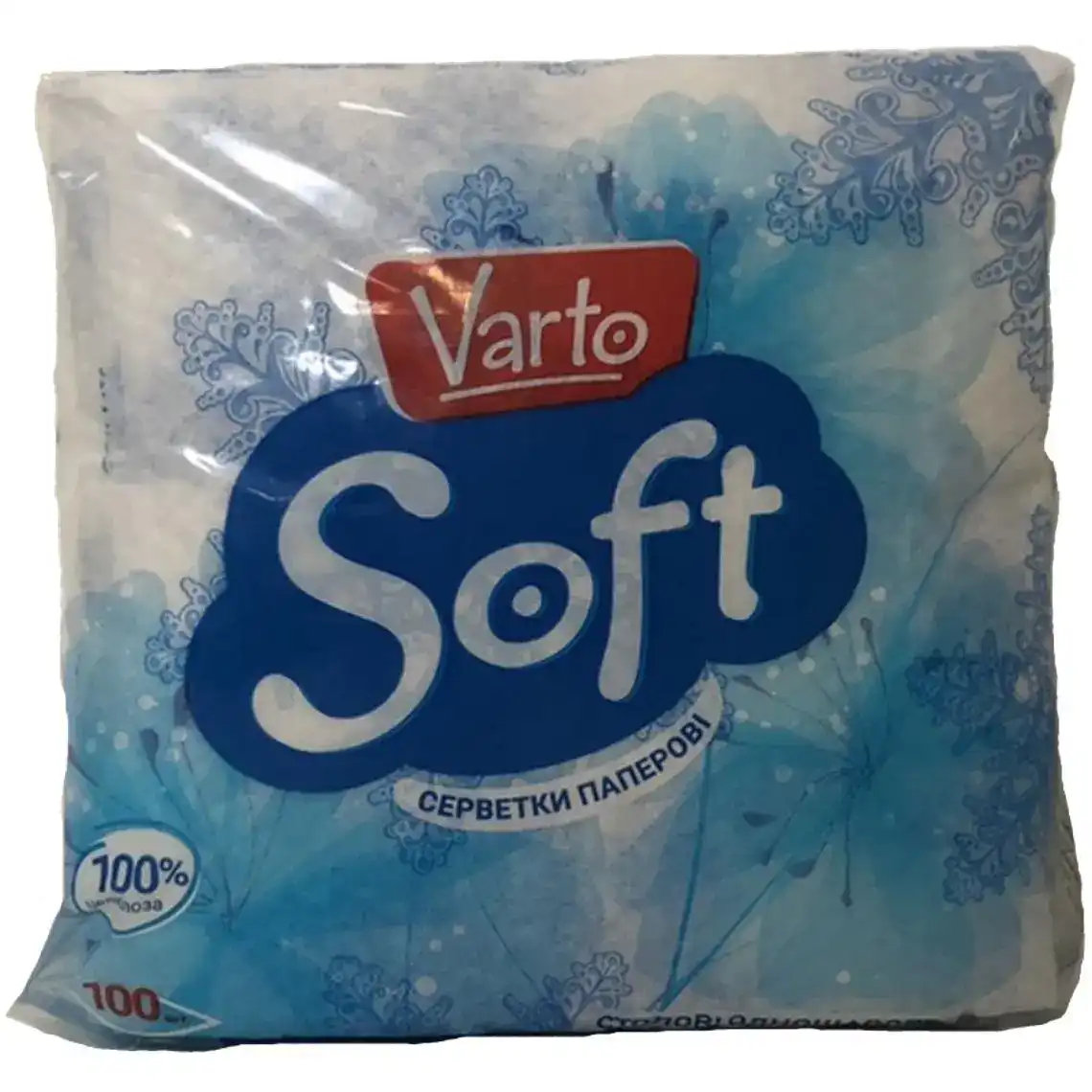 Серветки паперові Varto Soft столові одношарові 100 шт.